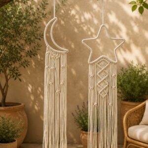 Macrame Wall Hanging Moon Star