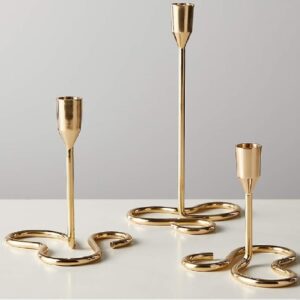 Golden Curve Taper Candle Holder