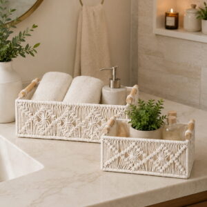 Macrame Storage Basket Set of 2